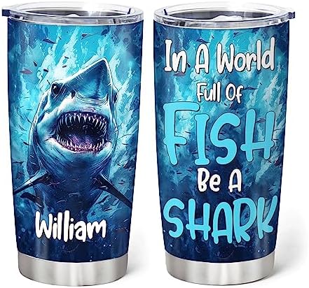 Personalized Shark Lovers Stainless Steel Tumbler 20 oz