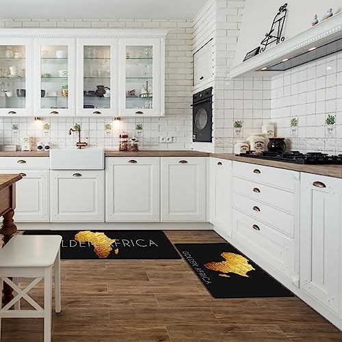 Libaoge Golden Africa Modern Kitchen Mat Set