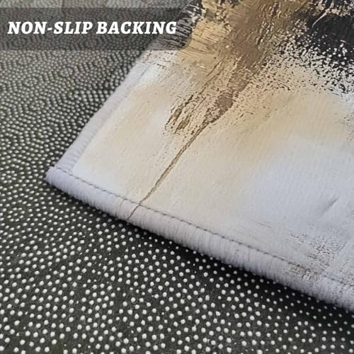 ChenLongwind Kitchen Rugs Set of 2 Abstract Gold Brown