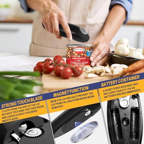 Electric Can Opener with One-Touch Operation for Seniors
