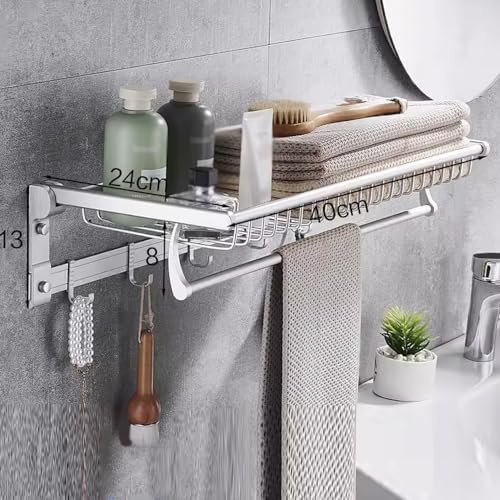 Over-the-Wall Towel Holder Space Aluminum Mesh Basket Bathroom Essential Tool