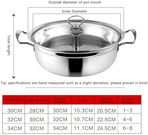 SVRITE Stainless Steel Seafood Steamer Pot - 34CM for Cooking Steaming