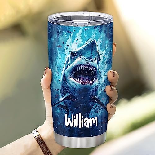Personalized Shark Lovers Stainless Steel Tumbler 20 oz
