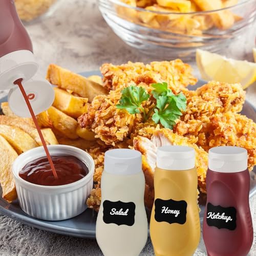 6-Pack 11 oz Condiment Squeeze Bottles