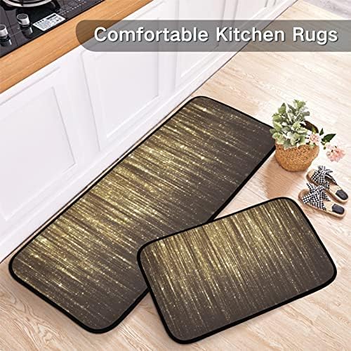 Exnundod Gold Bright Bling Kitchen Rug Mats
