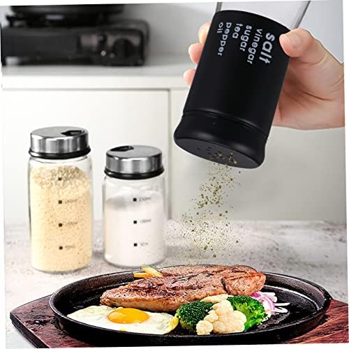Glass Spice Bottles Set Portable Kitchen Air Tight Dispenser Reusable Condiment Containers