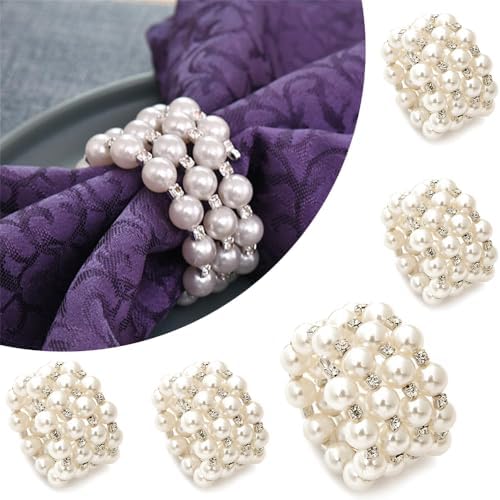Elegant Pearl Napkin Rings - Add a Touch of radiance for any Occasion