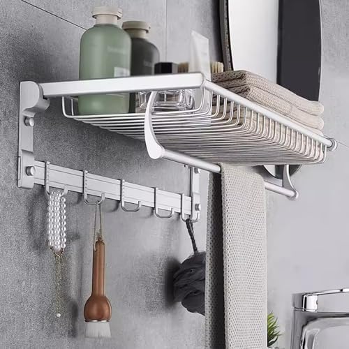 Over-the-Wall Towel Holder Space Aluminum Mesh Basket Bathroom Essential Tool