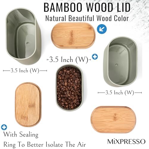 Mixpresso 3 Pcs Olive Green Canisters Set for Kitchen Storage