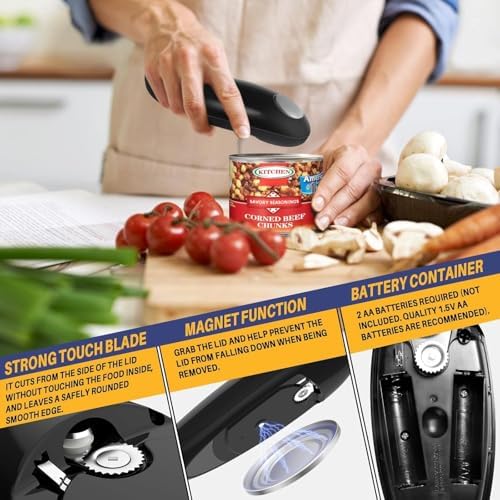 Extra Powerful Electric Can Opener - Hands-Free Smooth Safe and Modern Design