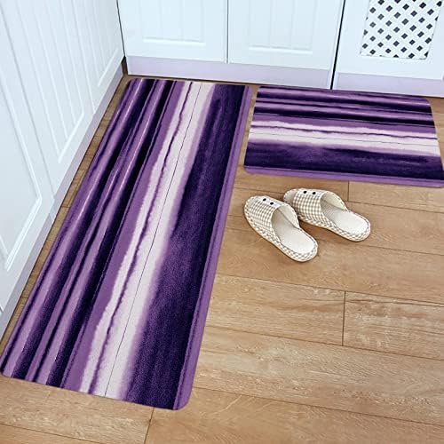 Olivier Purple Kitchen Rugs Set - 20x315 20x47 Non-Slip Absorbent Standing Mats