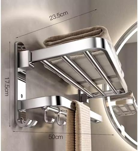 304 Stainless Steel Towel Rack 50CM Wall-Mounted for Organized Bathrooms