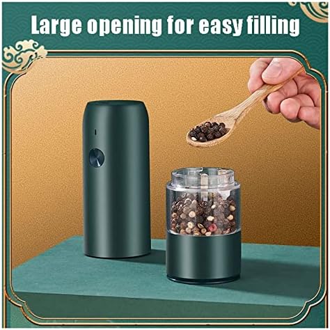 LEIXIUSM Refillable Pepper Mill USB Electric Salt and Pepper Grinder Set White