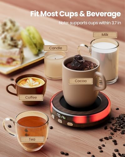 Gaiatop Coffee Mug Warmer with 3 Temperature Settings and LED Light Modes