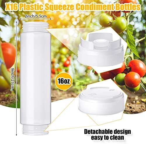 Roshtia 16 Pcs White Squeeze Bottle