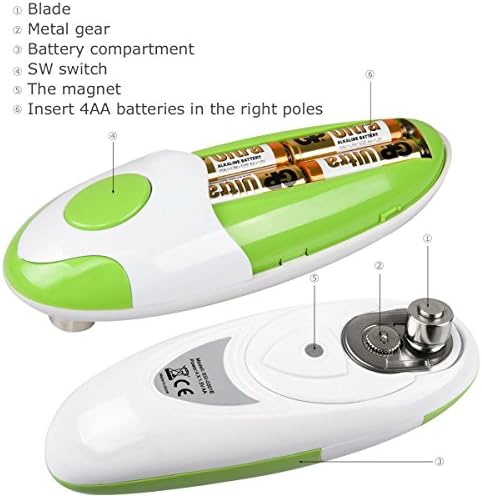 Safe Ergonomic Electric Can Opener with Soft Edge