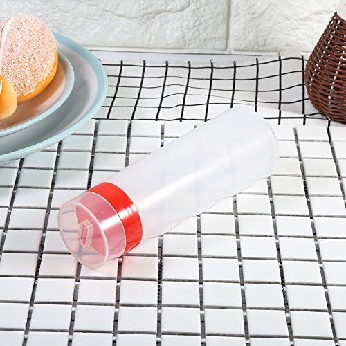 4 Hole Ergonomic Condiment Squeeze Bottle with Large Capacity Red