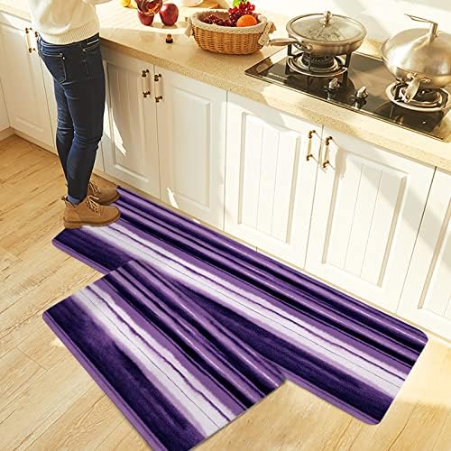 Olivier Purple Kitchen Rugs Set - 20x315 20x47 Non-Slip Absorbent Standing Mats