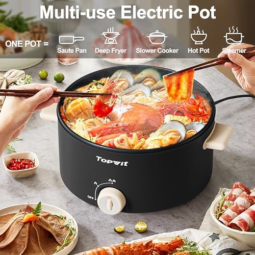 TopWit Dual-Power Electric Hot Pot for Large Gatherings