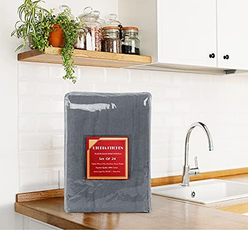 Utopia Kitchen Light Grey Flour Sack Towels 24 Pack