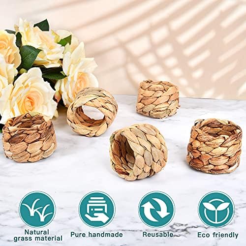 Worldity Napkin Rings Set of 8 Farmhouse Style
