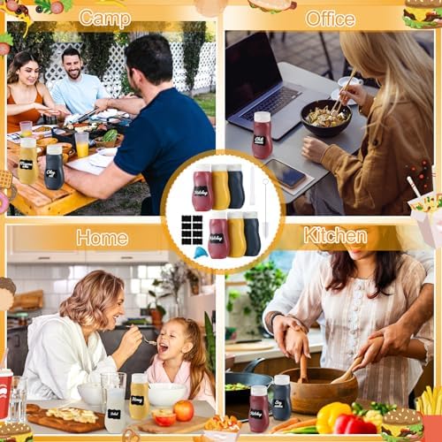6-Pack 11 oz Condiment Squeeze Bottles