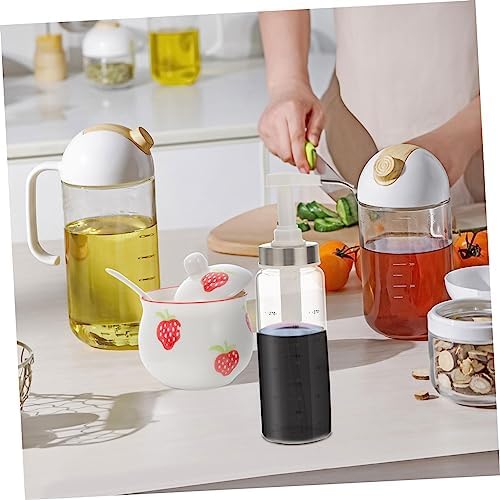 Zerodeko 300ml Squeeze Dispenser Durable Glass for Kitchen Use
