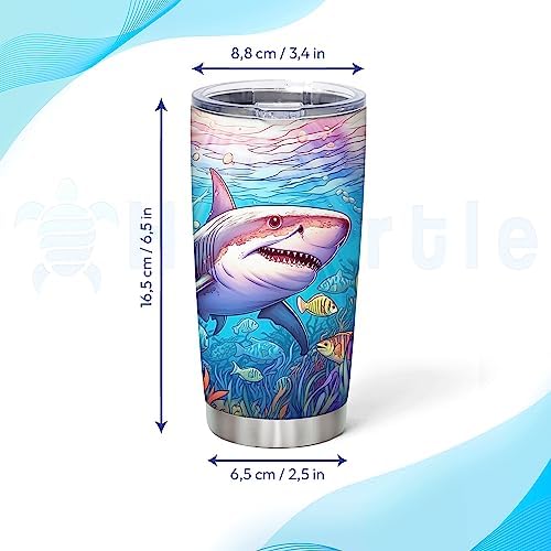 Hyturtle Personalized Shark Lovers Stainless Steel Tumbler