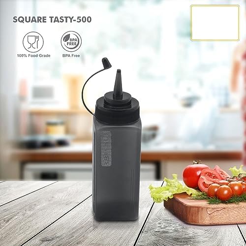 PTHAK 2-Piece 500ml Square Squeeze Bottle Combo