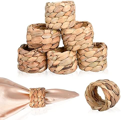 Worldity Napkin Rings Set of 8 Farmhouse Style