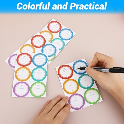 90Pcs Waterproof Canning Labels Round 16 Inch