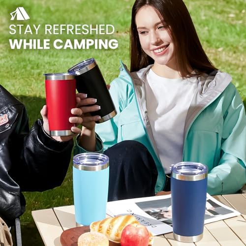 MEWAY 20oz Tumbler 8 Pack Double Wall Vacuum Insulated Travel Mug Set