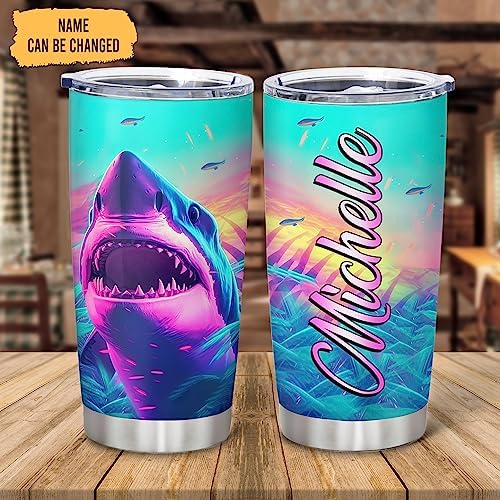 Stainless Steel Tumbler Shark Lover Gift for Women Girls Kids