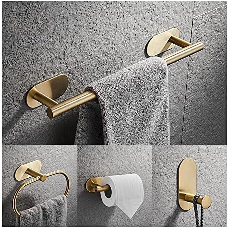 Gold-Plated bath Towel Rail Durable Wall-Mounted Unit for Home