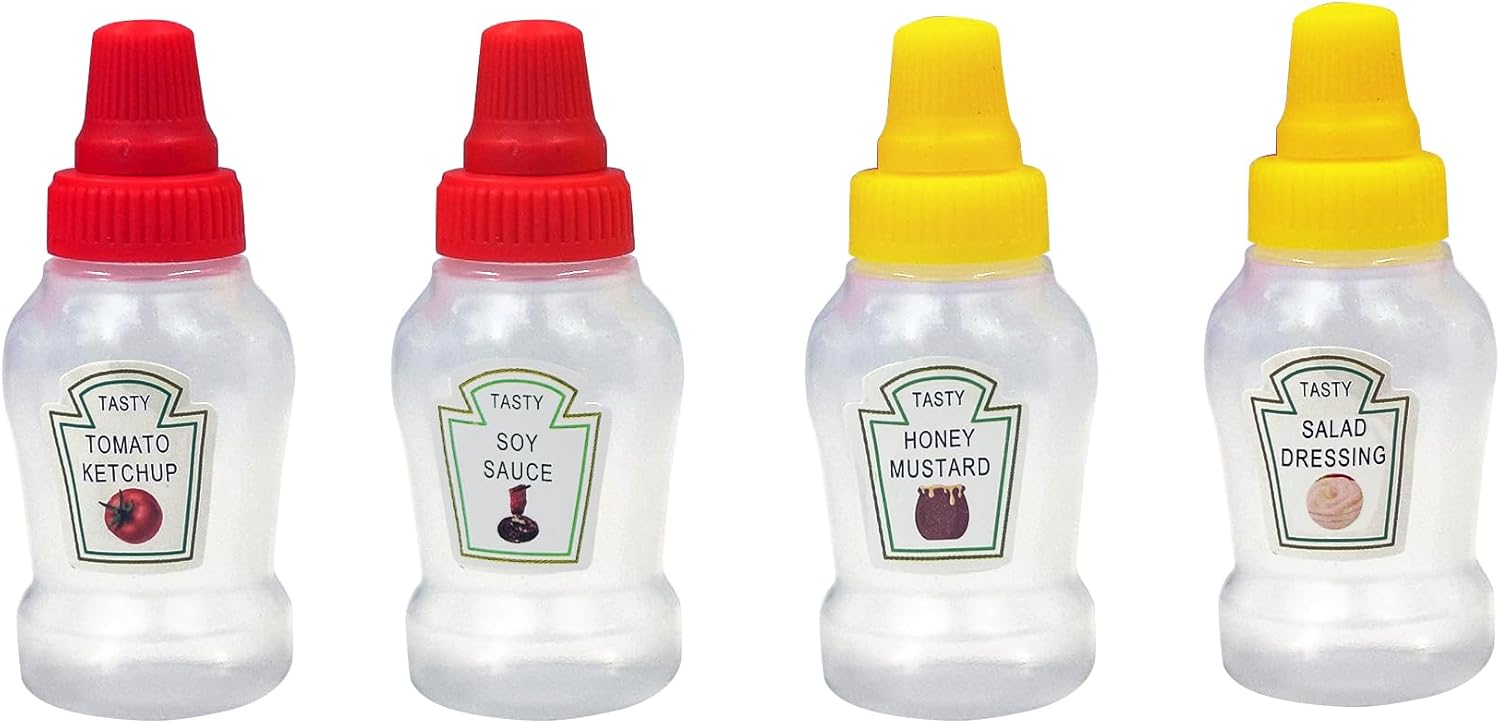 8-Piece Condiment Squeeze Bottles salad dressings ketchup in style portable for your outdoor needs