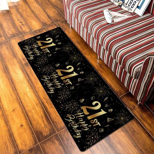 21th Birthday Kitchen Rug 18x47 inches