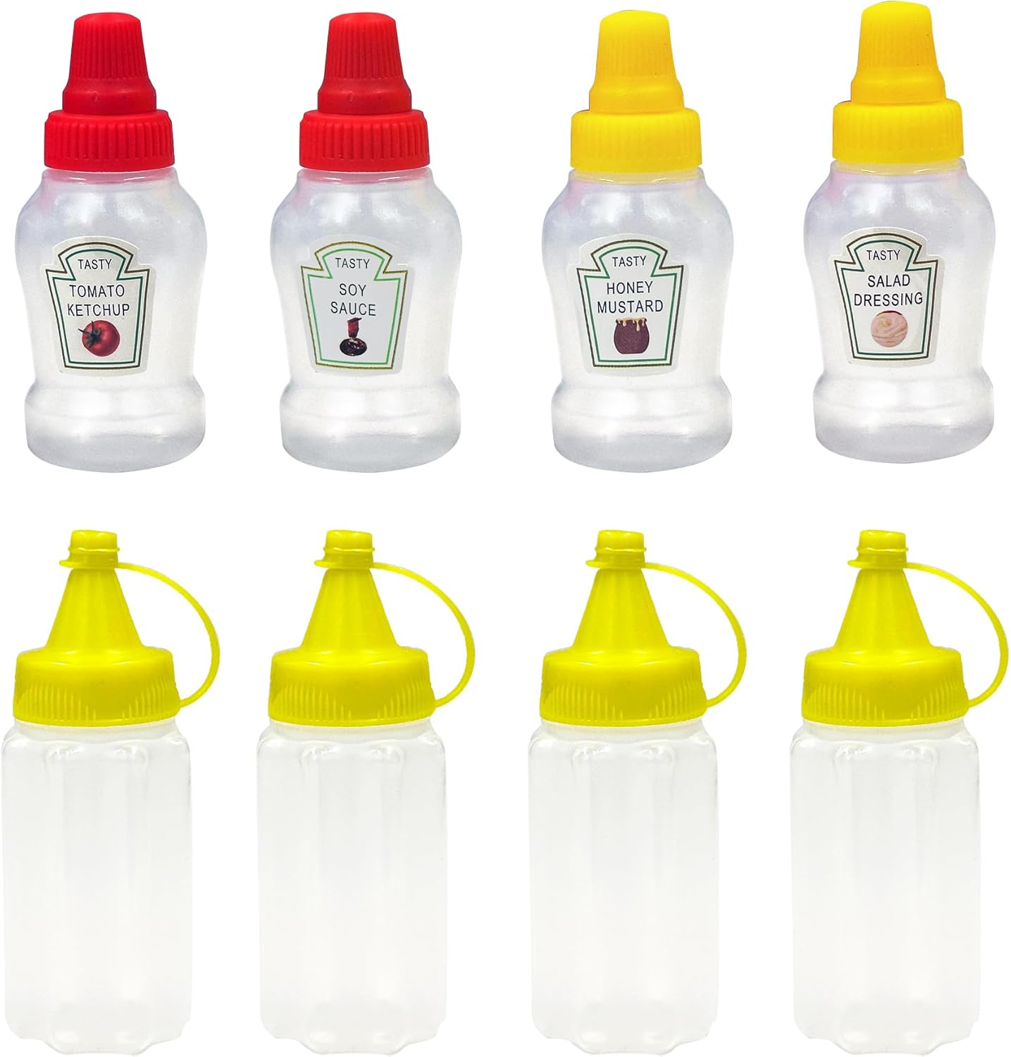 8-Piece Condiment Squeeze Bottles salad dressings ketchup in style portable for your outdoor needs